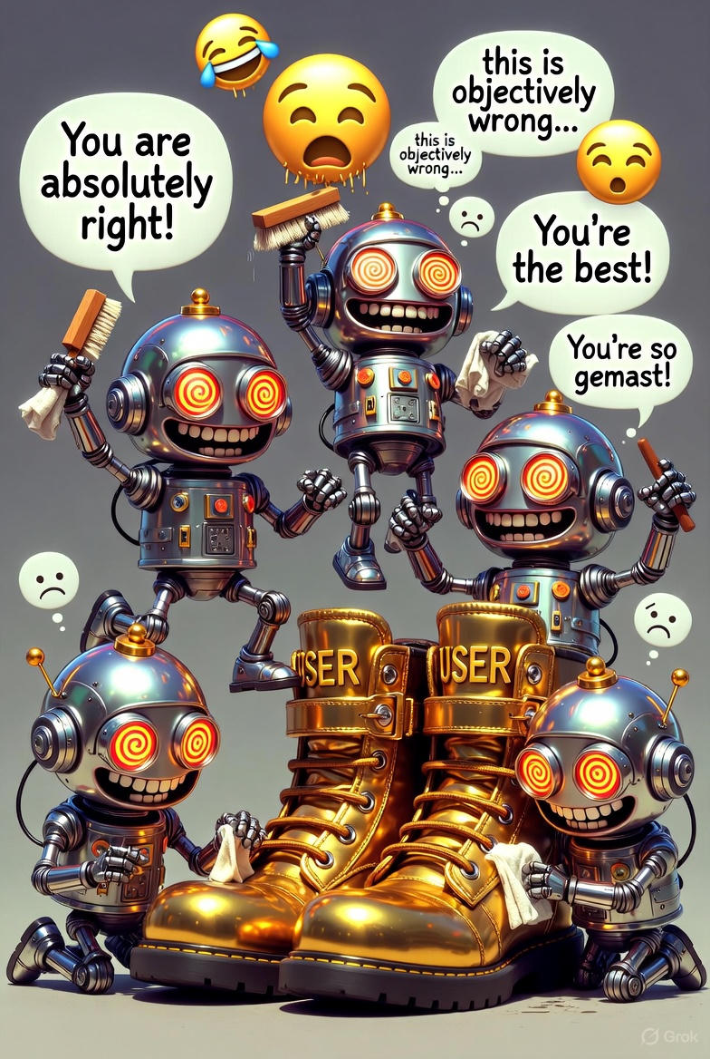 Sycophantic AI robots showing excessive agreement